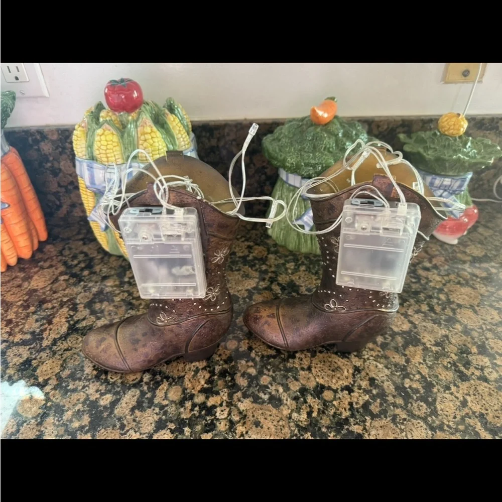 Brown Floral vase with lights for flowers. 2 set of boots
8 X 6 inches - Picture 3 of 5